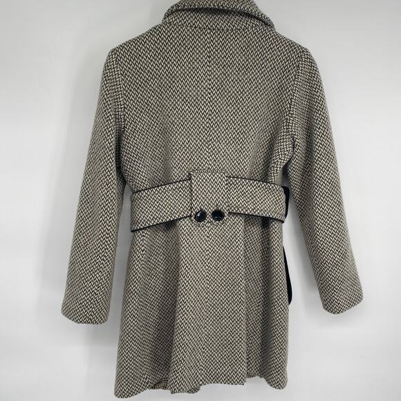 Soia & Kyo Gemma Coat Womens Medium Gray Checkered Belted Peacoat Jacket Winter - Picture 2 of 10